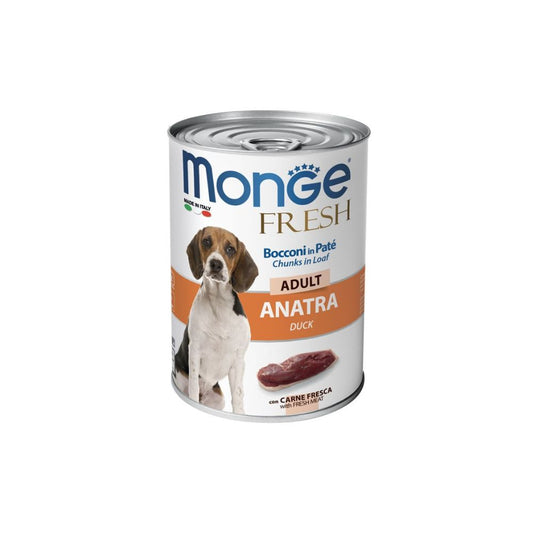 Monge Fresh Bocconi In Paté Con Anatra 400g Lattina Cani