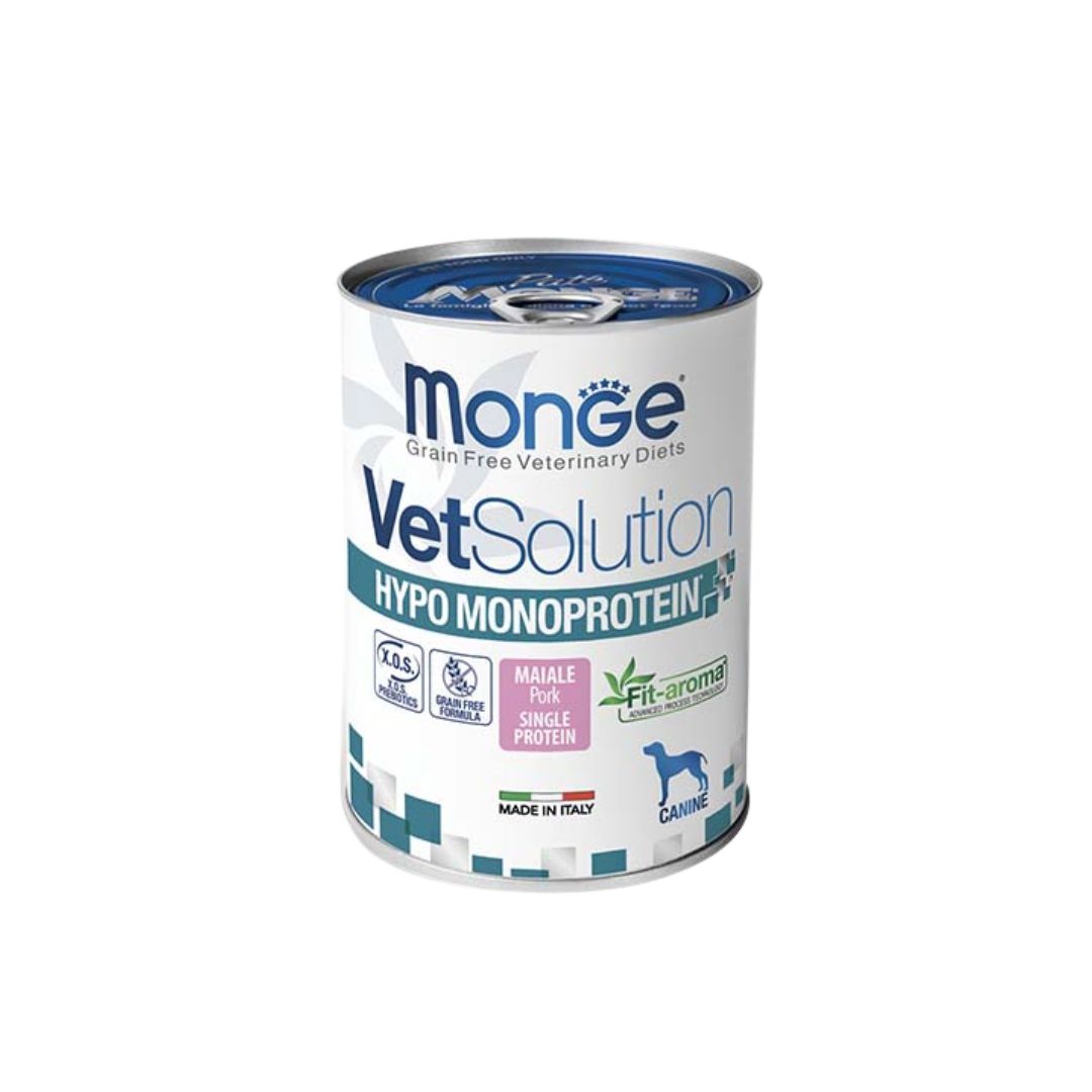 Monge VetSolution Hypo Monoprotein Maiale Lattina 400g Cani - Animaliapet