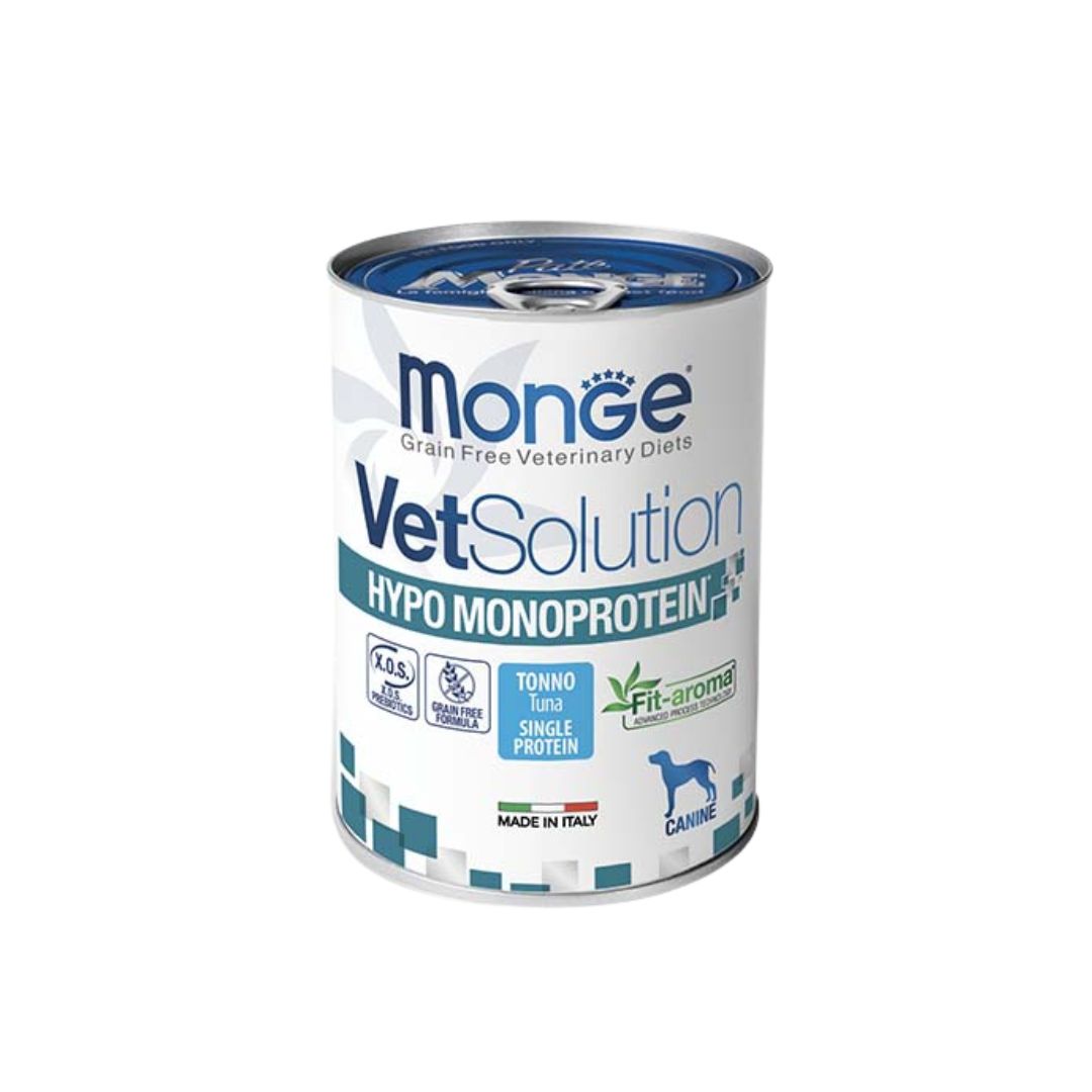 Monge VetSolution Hypo Monoprotein Tonno Lattina 400g Cani - Animaliapet