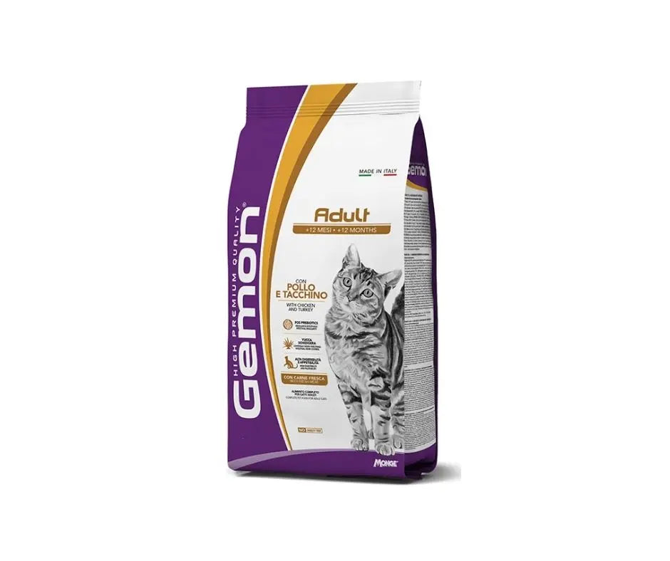 Monge Gemon Pollo e Tacchino 7Kg Crocchette Gatti Adulti - Animaliapet