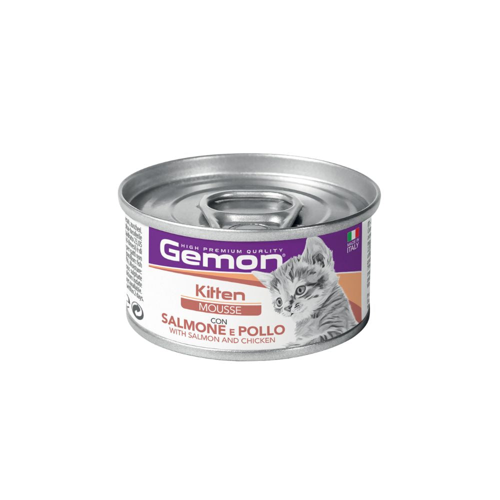 Gemon Kitten Mousse con Salmone e Pollo 85g Lattina Gatti - Animaliapet