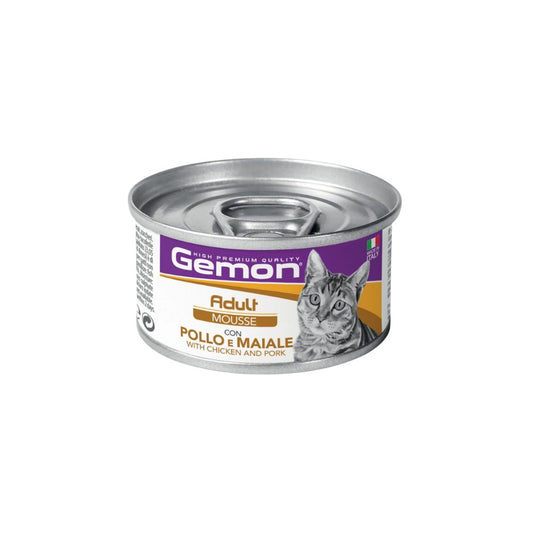 Gemon Adult Mousse con Pollo e Maiale 85g Lattina Gatti - Animaliapet