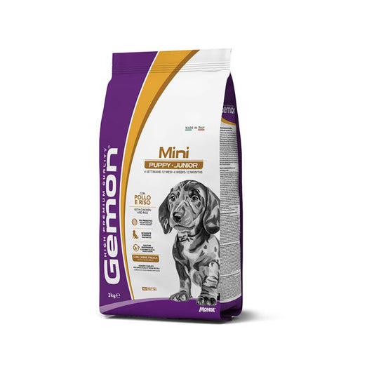 Gemon Mini Puppy and Junior con Pollo e Riso 3Kg Crocchette Cuccioli