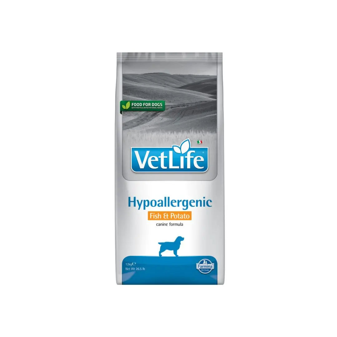 Farmina Vetlife Hypoallergenic Pesce e Patate 12Kg Crocchette Cani Adulti - Animaliapet