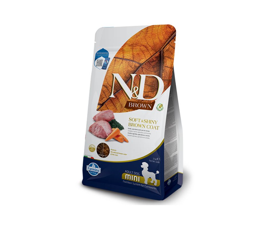 Farmina N&D Brown Agnello Spirulina e Carote 2kg Crocchette Cani Mini Adult - Animaliapet