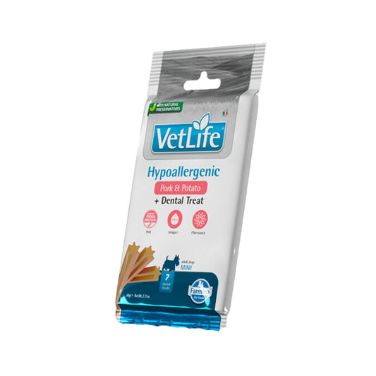 Farmina Snack Cani Vetlife Hypoallergenic Maiale e Dental Treat 60g Mini Adult