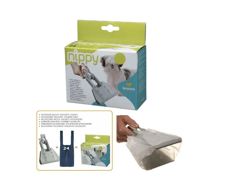 Ferplast Nippy Pinza Ecologica + 24 Sacchetti Igienici per Cani e Cuccioli - Animaliapet