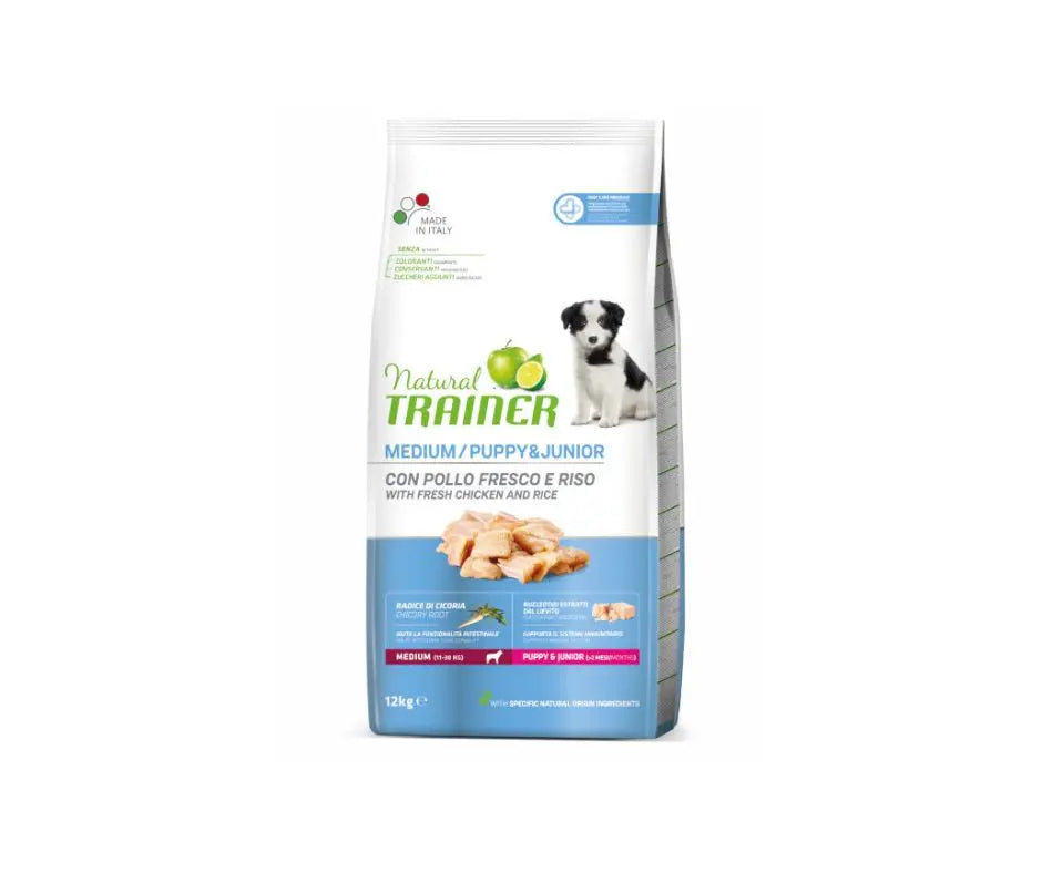 Trainer Natural Medium Puppy & Junior Pollo 12Kg Crocchette Cani CucciCrocchette CaniAnimaliapet