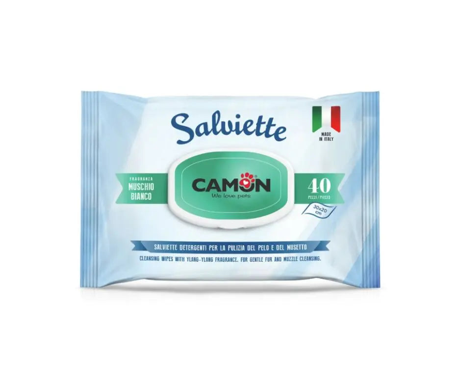 Camon Salviette Detergenti Muschio Bianco 40pz Gatti e CaniSalviette DetergentiAnimaliapet