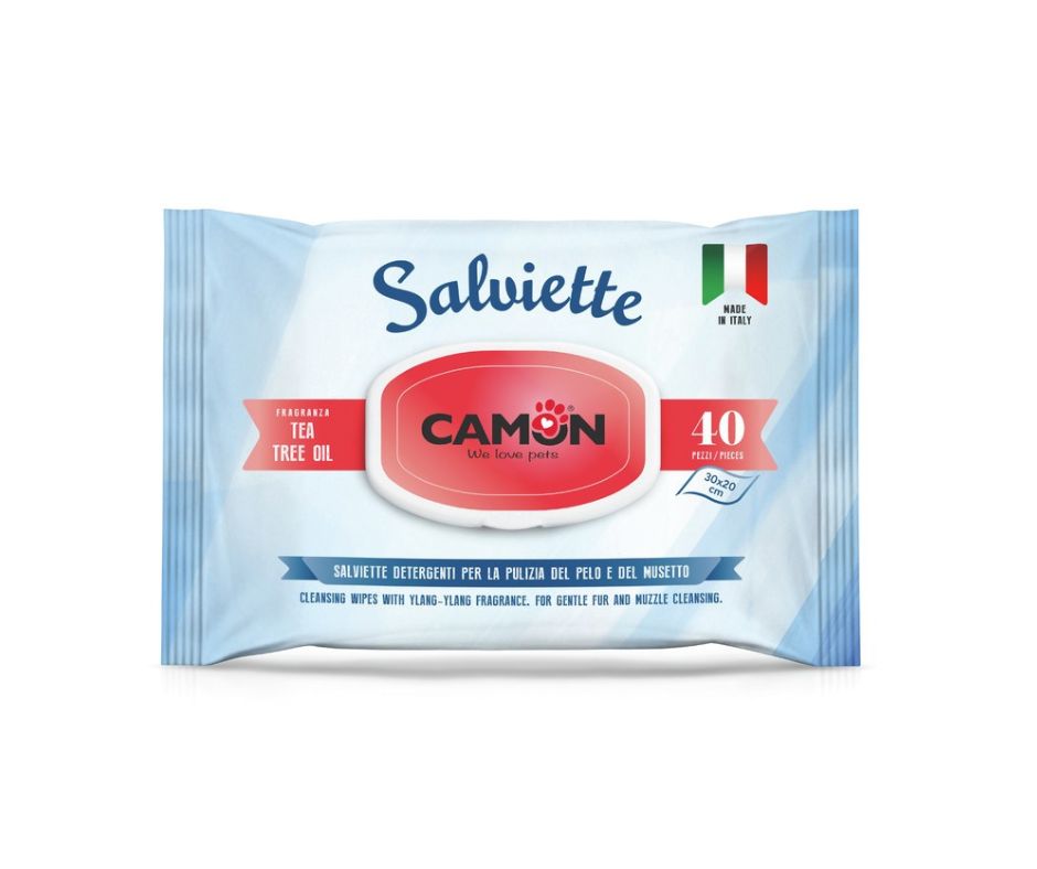 Camon Salviette Detergenti Tea Tree Oil 40pz Cani e Gatti - Animaliapet