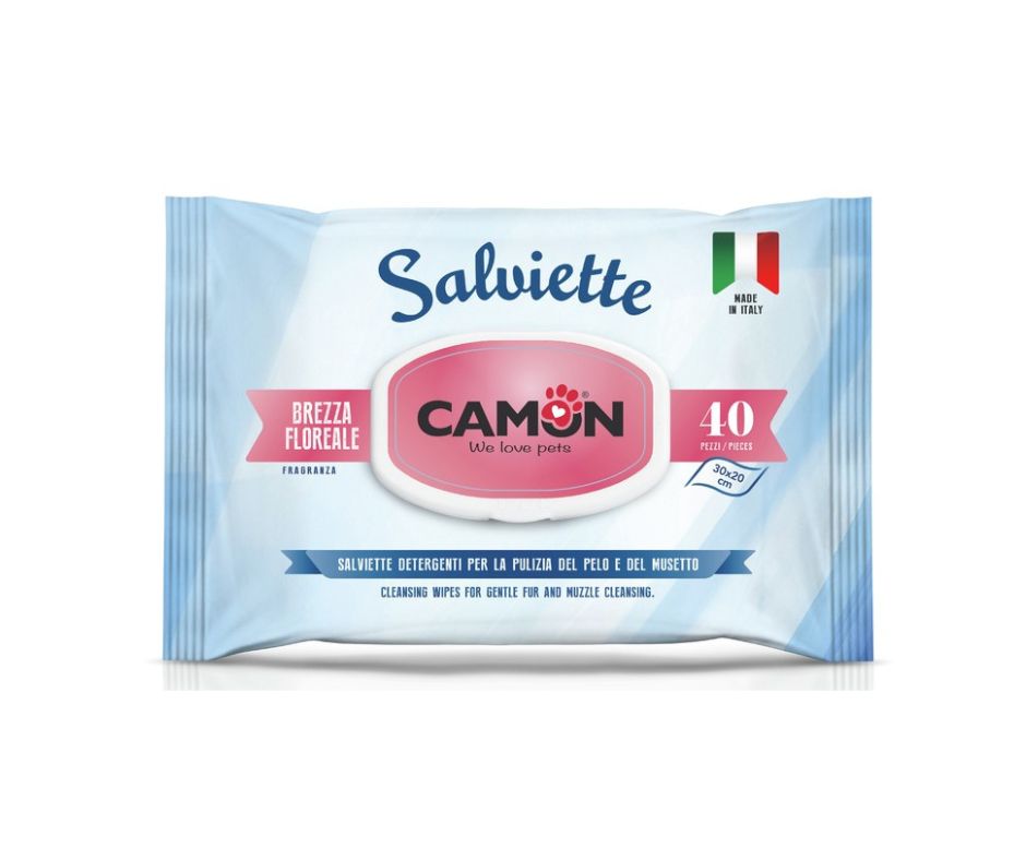 Camon Salviette Detergenti Brezza Floreale 40pz Cani e Gatti - Animaliapet