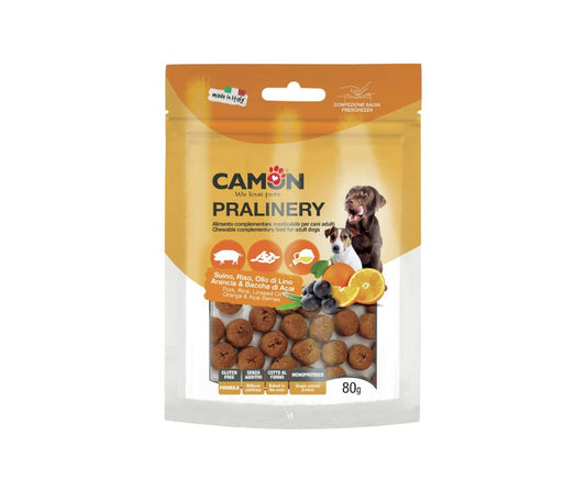 Camon Pralinery Suino Arancia e Bacche di Acai 80g Snack Cani - Animaliapet