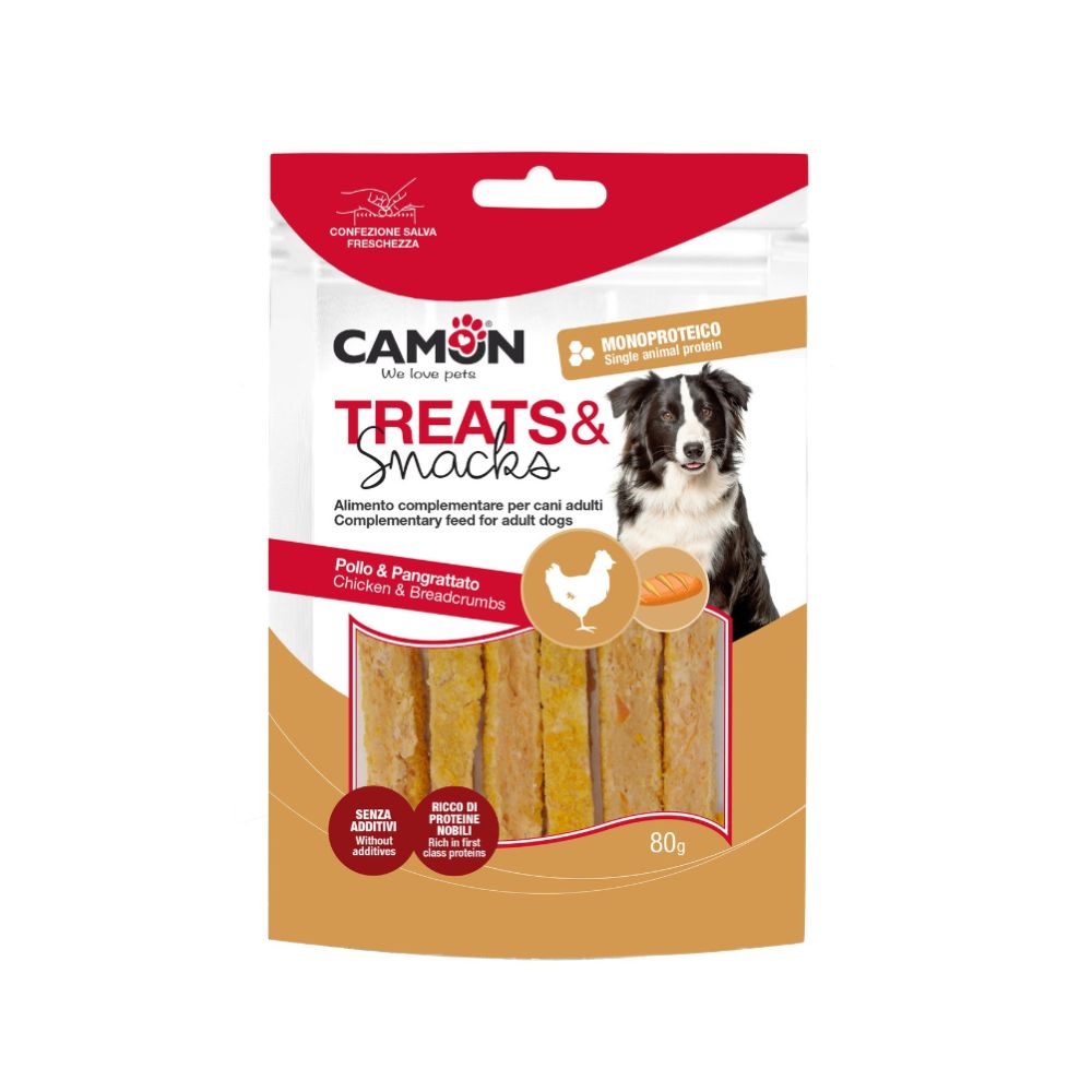 Camon Strips di pollo impanati 80g Snack Cani - Animaliapet