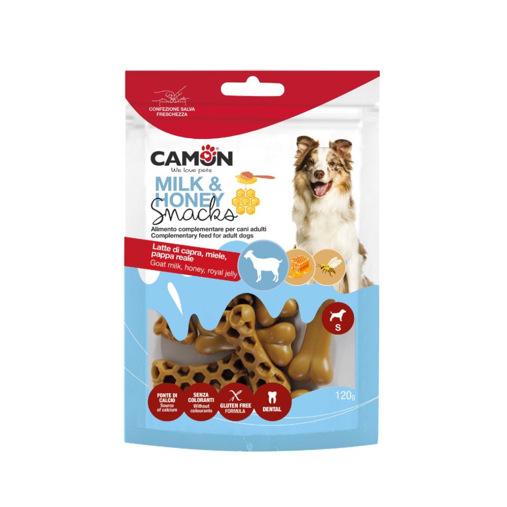 Camon Milk & Honey Bones S 120g Snack Cani - Animaliapet