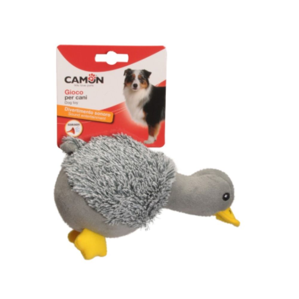 Camon Anatra in poliestere con squeaker 20cm Giochi per Cani