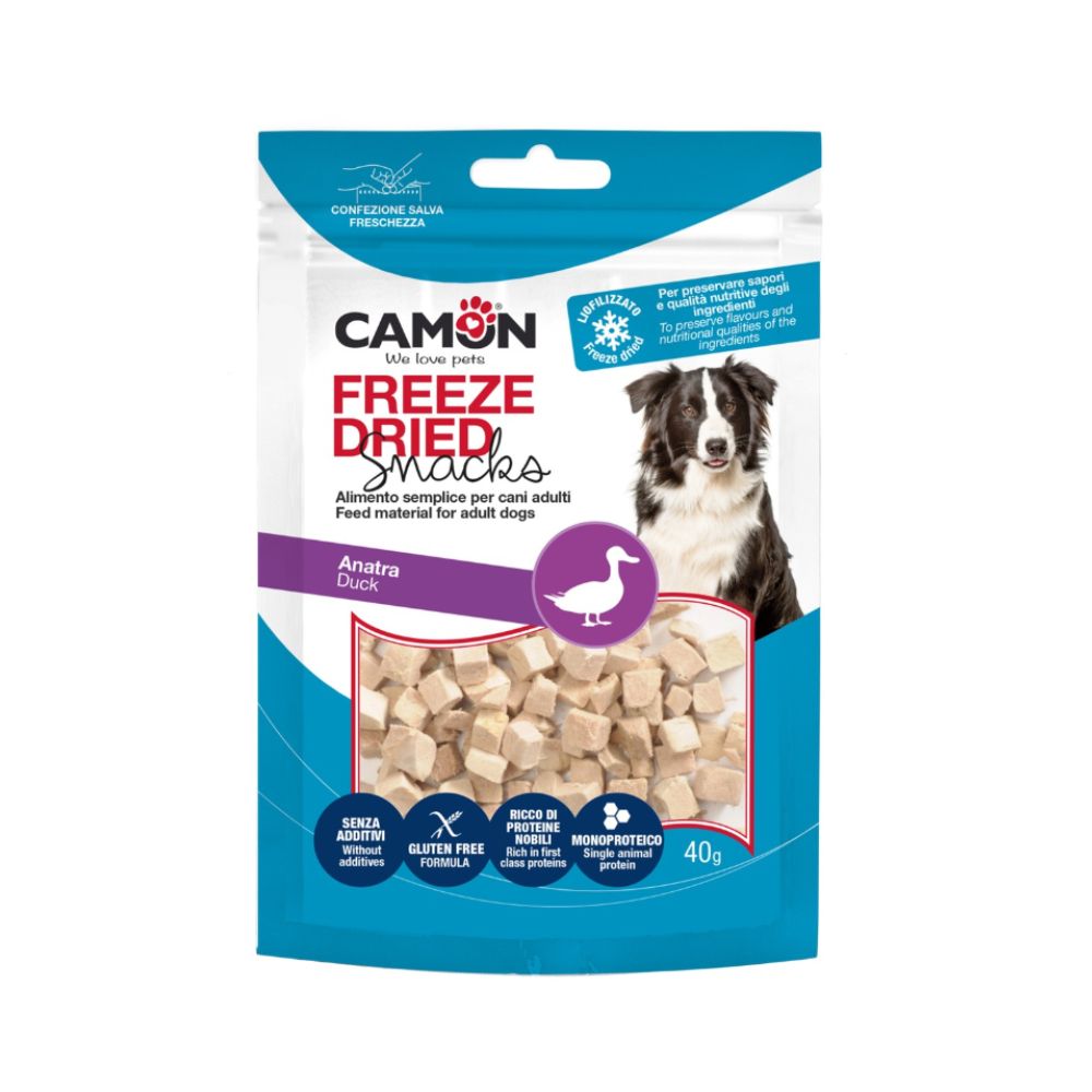 Camon Freeze-Dried Liofilizzato Anatra 40g Snack per Cani