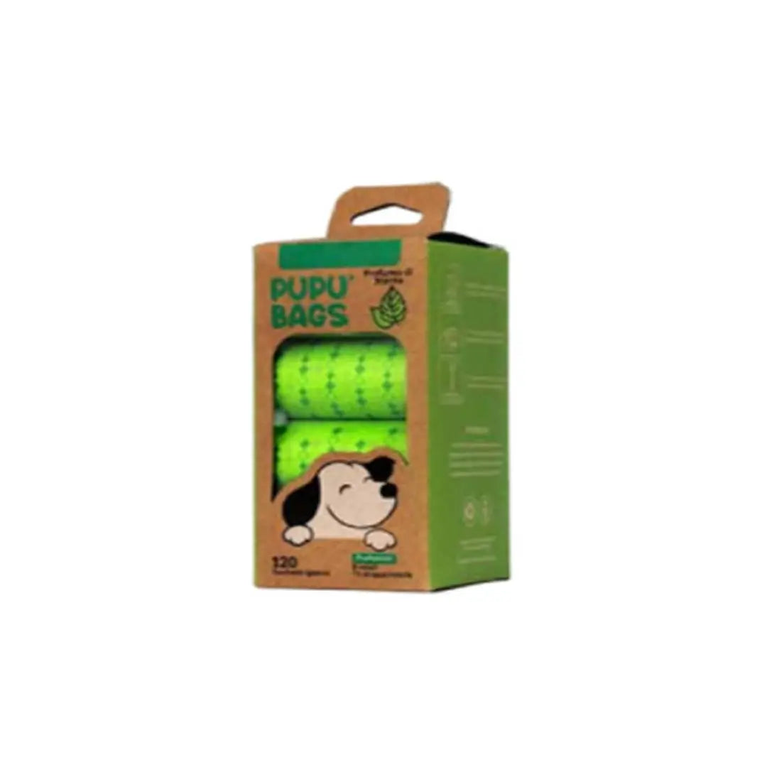 Pupù Bags Box Sacchetti Igienici al Profumo di Menta 8 Rotoli per Cani - Animaliapet