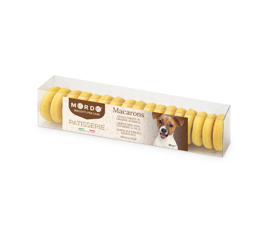 Mordo Patisserie Macarons Giallo 50g Biscotti per Cani - Animaliapet