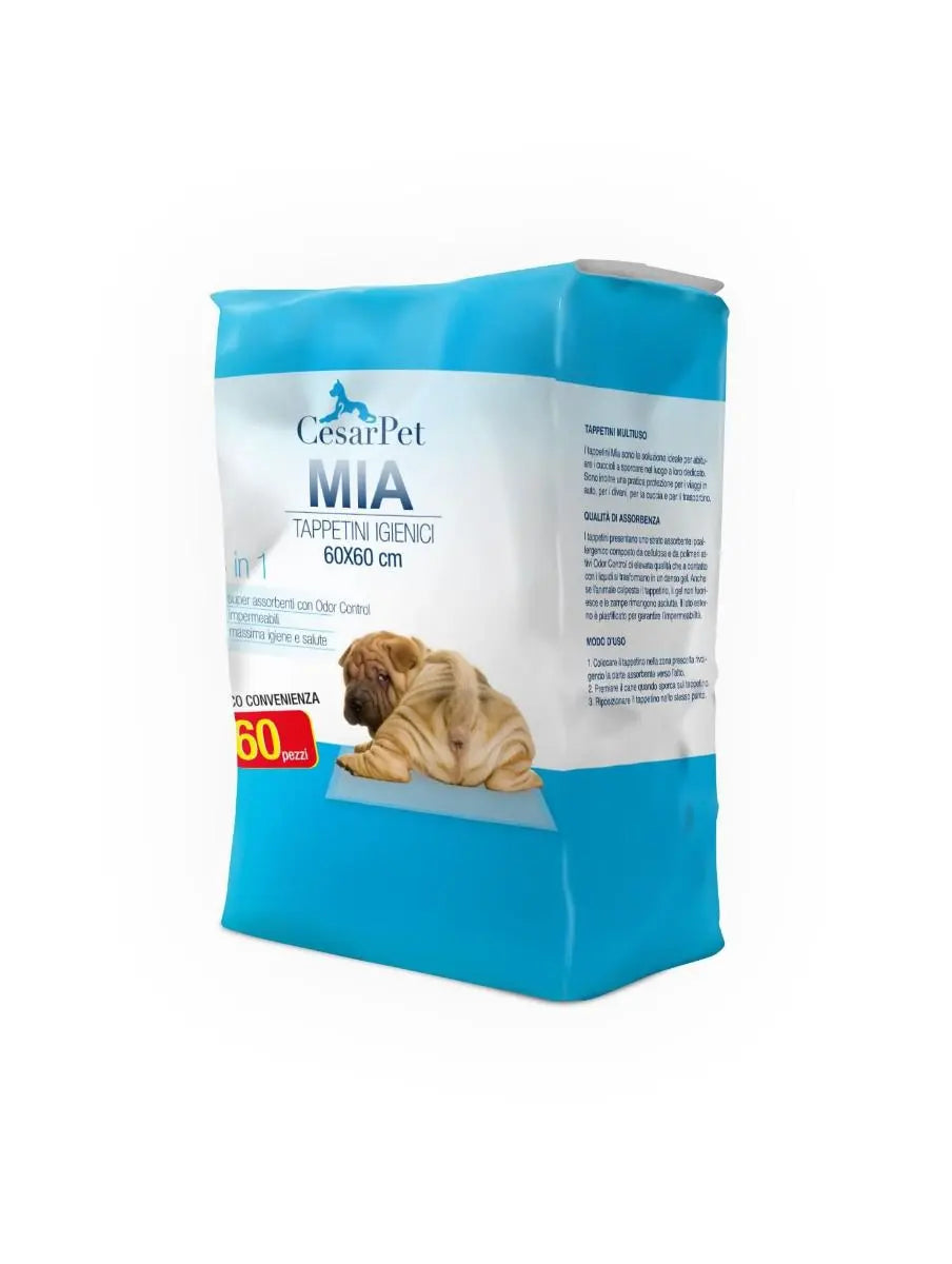 CesarPet Mia Tappetini Igienici 3in1 Per Cani 60x60 60pz - Animaliapet