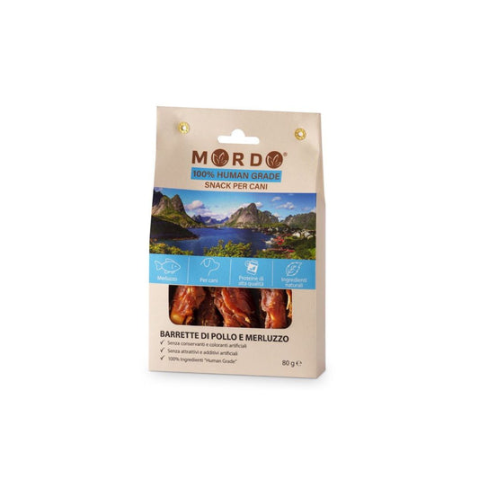 Mordo Barrette di Pollo e Merluzzo Snack Cani 80g - Animaliapet