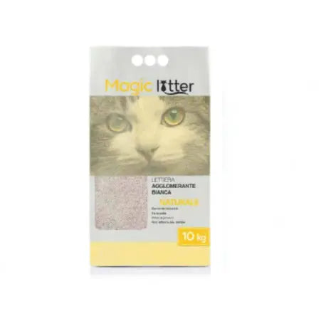 Magic Litter Naturale Lettiera Agglomerante Bianca 10kg per Gatti e Gattini - Animaliapet