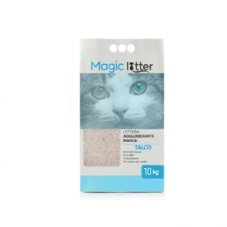 Magic Litter  Talco Lettiera Agglomerante Bianca 10kg per Gatti e Gattini - Animaliapet