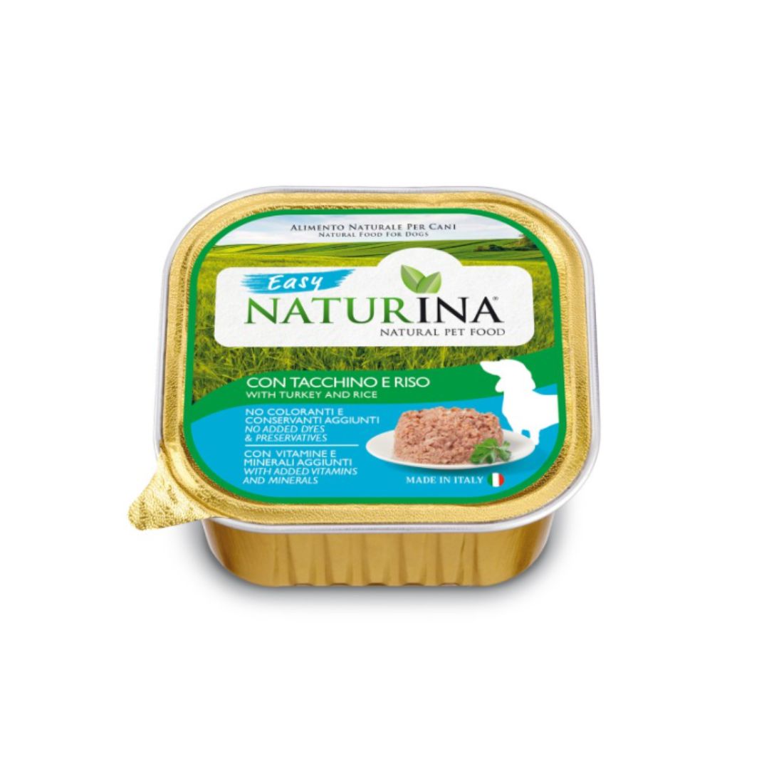 Naturina Easy Tacchino e Riso 150g Vaschetta per Cani - Animaliapet