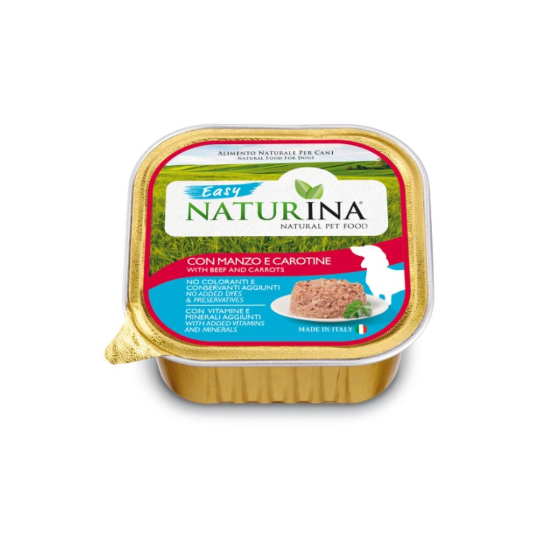 Naturina Easy Manzo e Carotine 150g Vaschetta per Cani - Animaliapet