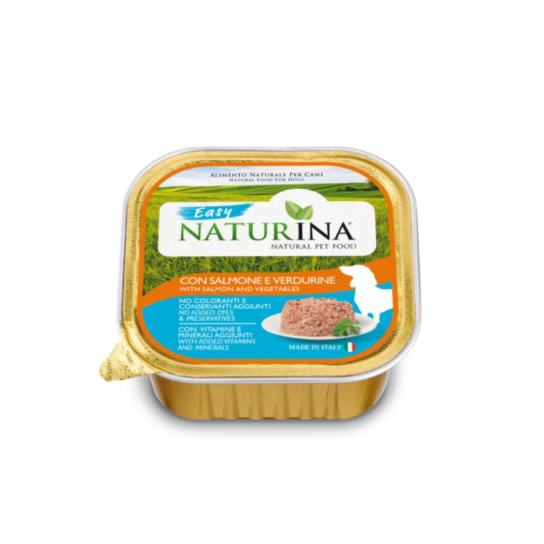 Naturina Easy Salmone e Verdurine 150g Vaschetta per Cani - Animaliapet