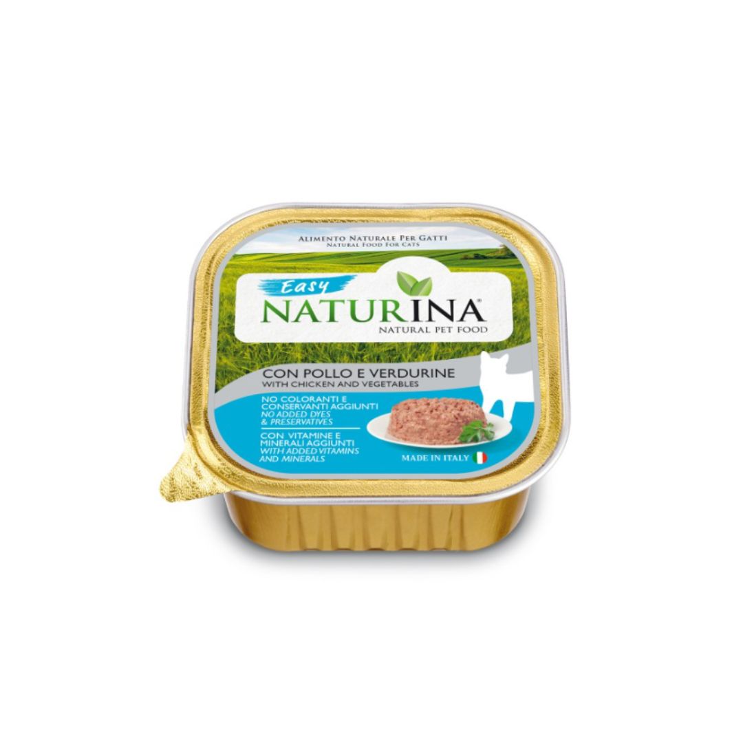 Naturina Easy Pollo e Verdurine 100g Vaschetta per Gatti - Animaliapet