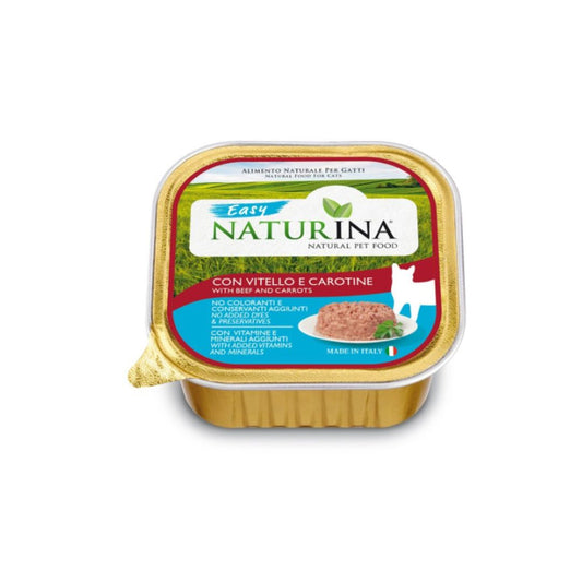 Naturina Easy Vitello e Carotine 100g Vaschetta per Gatti - Animaliapet