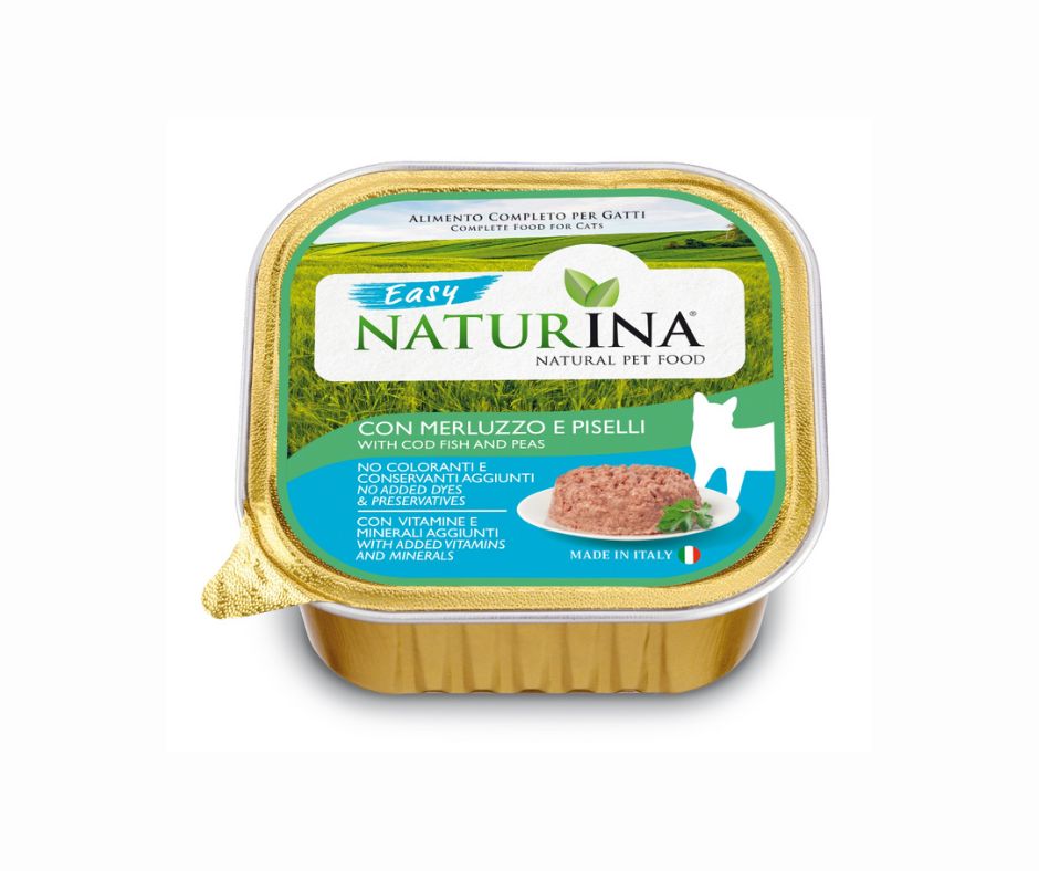 Naturina Easy Merluzzo e Piselli 100g Vaschetta per Gatti - Animaliapet