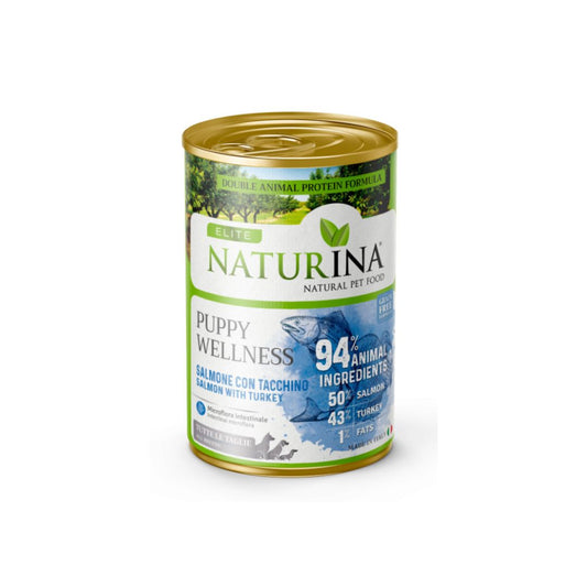 Naturina Elite Wellness Puppy Salmone e Tacchino 400g Lattina Cuccioli - Animaliapet