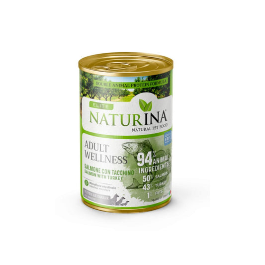 Naturina Elite Wellness Adult Salmone e Tacchino 400g Lattina Cani - Animaliapet