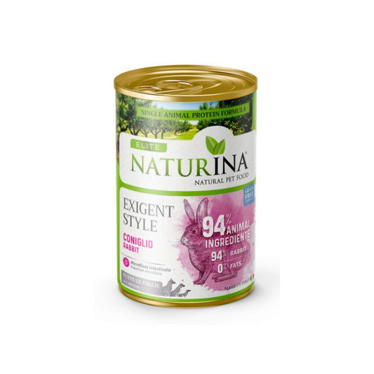 Naturina Elite Exigent Style Coniglio 400g Lattina Cani - Animaliapet