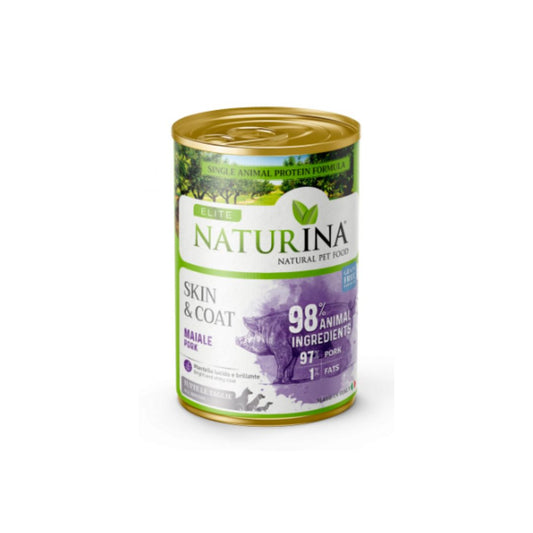 Naturina Elite Skin e Coat Maiale 400g Lattina Cani - Animaliapet