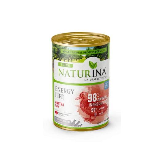 Naturina Elite Energy Life Anatra 400g Lattina Cani - Animaliapet