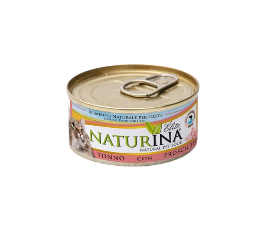 Naturina Elite Tonno e Prosciutto 70g Lattina Gatti - Animaliapet