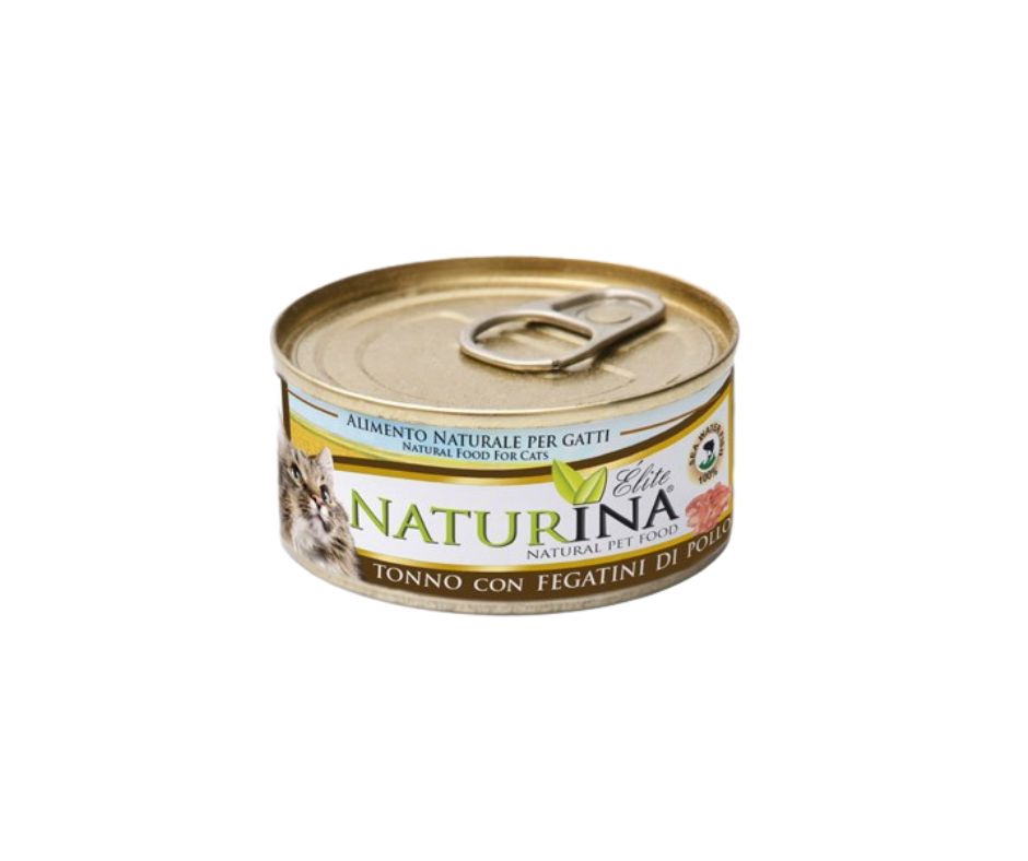 Naturina Elite Tonno e Fegatini di Pollo 70g Lattina Gatti - Animaliapet