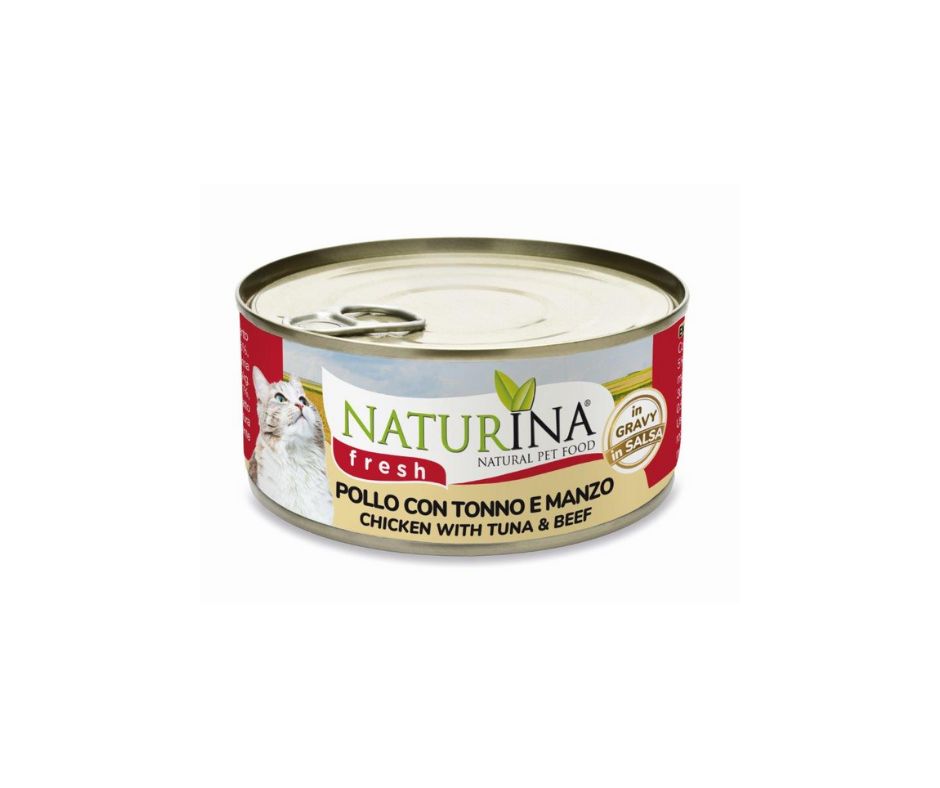 Naturina Fresh Pollo Tonno e Manzo 70g Lattina Gatti - Animaliapet