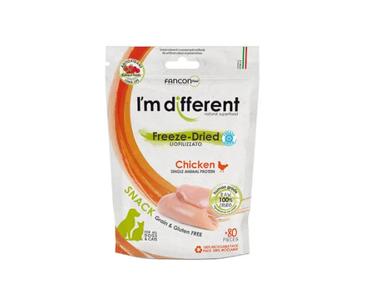 Im Different Freeze-Diried Liofilizzato a Pollo Snack 40g per Cani e Gatti - Animaliapet