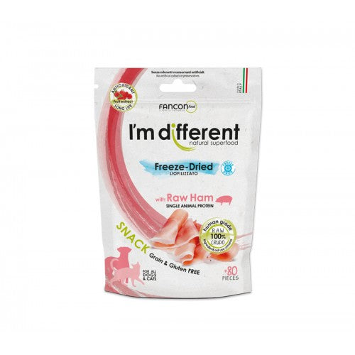 Im Different Freeze-Diried Liofilizzato a Prosciutto Snack 40g per Cani e Gatti