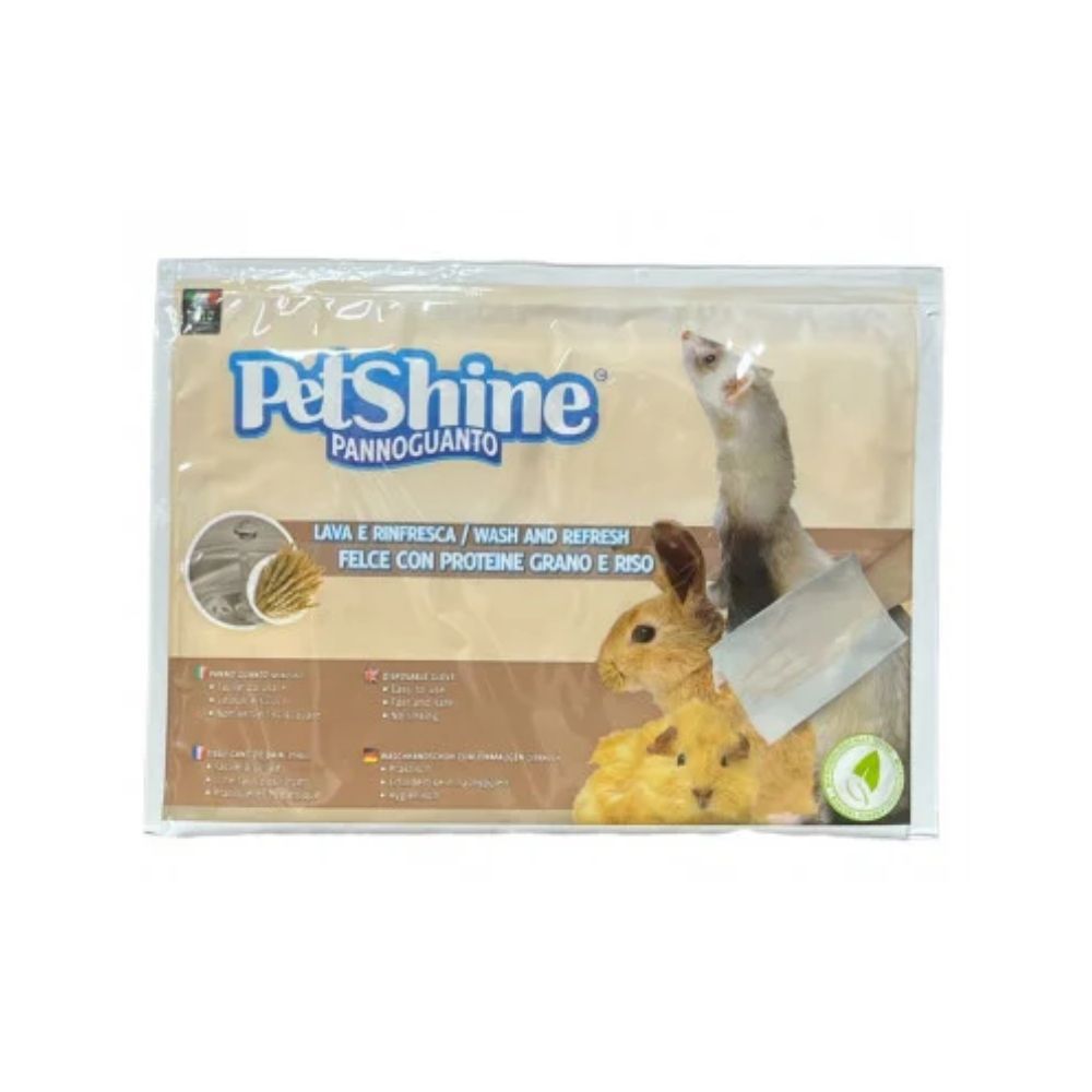 PetShine Pannoguanto Umidificato Felce e Proteine Grano e Riso per Roditori