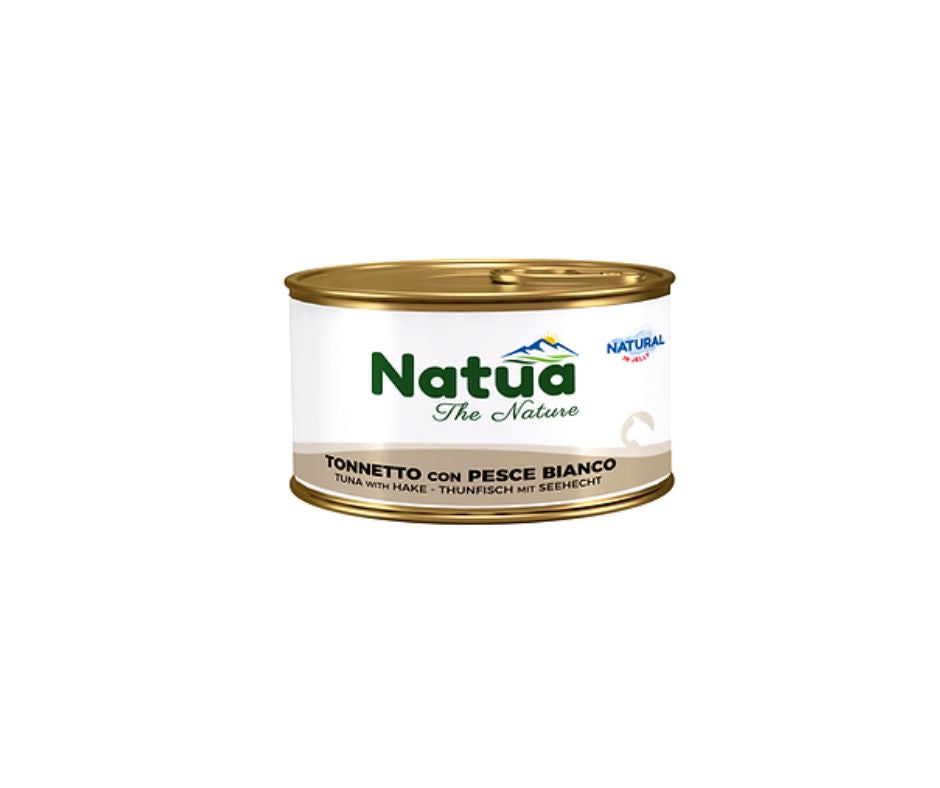 Natua Natural Tonnetto e Pesce Bianco in Jelly Lattina 85g Gatti - Animaliapet