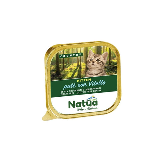 Natua Country Kitten Vitello in Patè Vaschetta 100g Gattini - Animaliapet