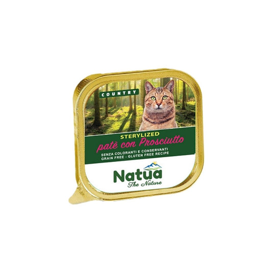 Natua Country Sterilized Prosciutto in Patè Vaschetta 100g Gatti Sterilizzati - Animaliapet