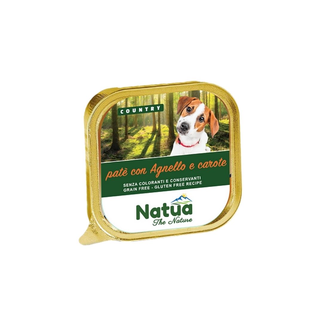 Natua Country Agnello e Carote in Patè Vaschetta 100g Cani - Animaliapet