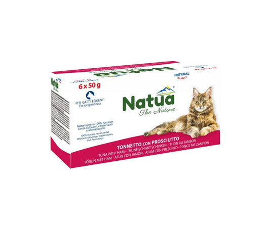 Natua Multipack Tonnetto e Prosciutto in Jelly Lattina 6x50g Gatti - Animaliapet