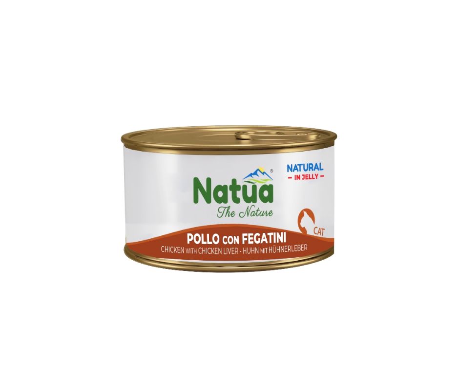 Natua Natural Pollo e Fegatini in Jelly Lattina 85g Gatti - Animaliapet