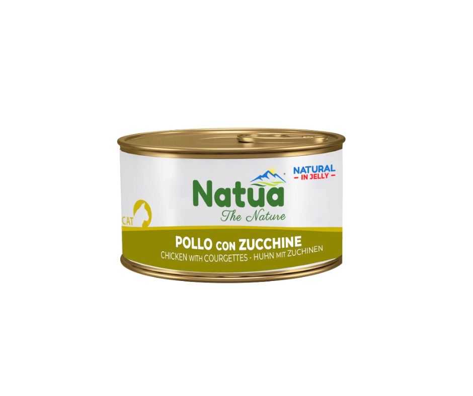 Natua Natural Pollo e Zucchine in Jelly Lattina 150g Gatti - Animaliapet